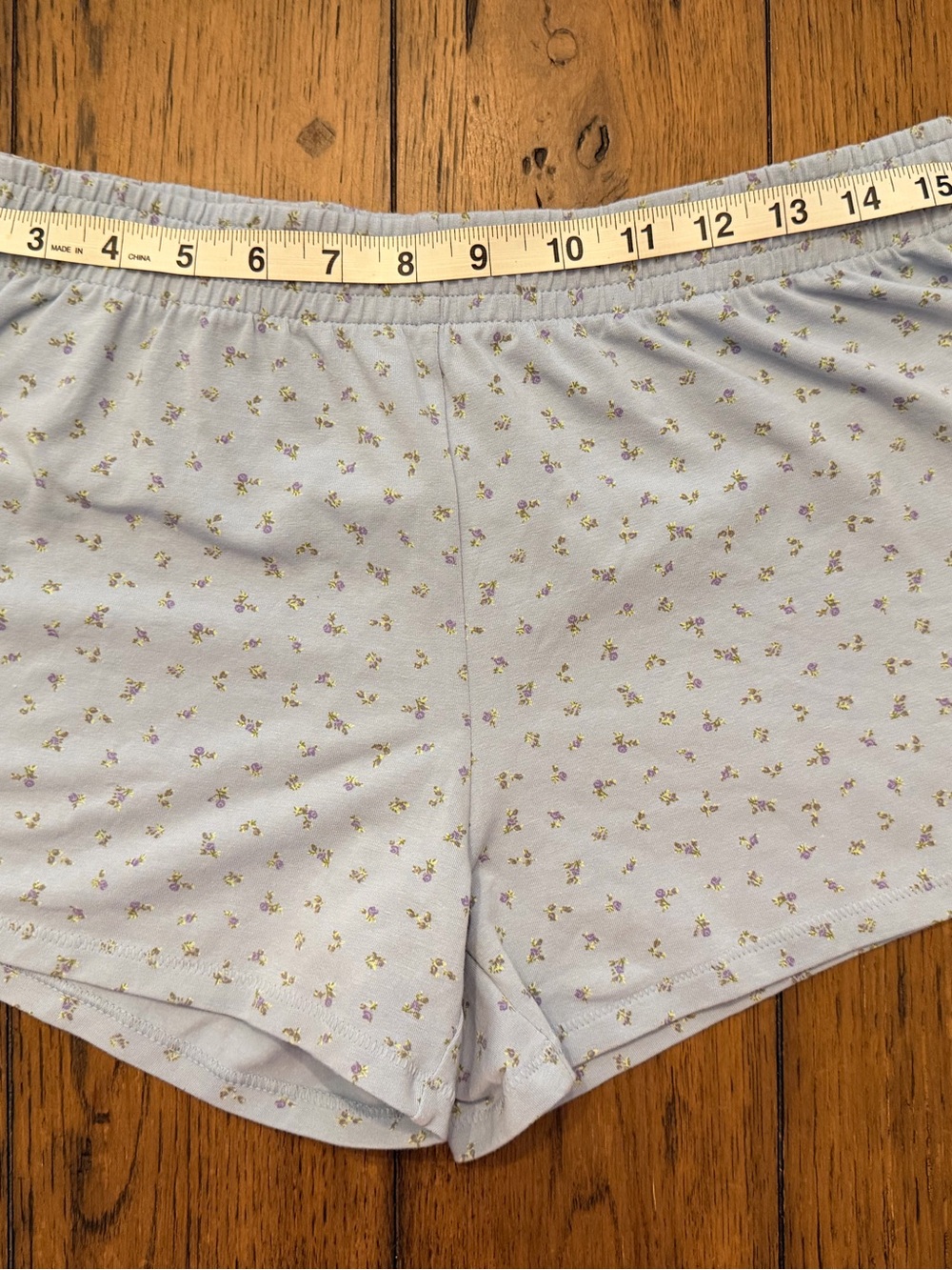 NWT SKIMS Cotton Jersey Shorts – Powder Blue Micro Floral – Size M - Picture 6 of 9